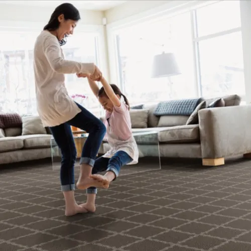 Carpet-AfterInstall Mother and daughter playing on carpet | Great Floors